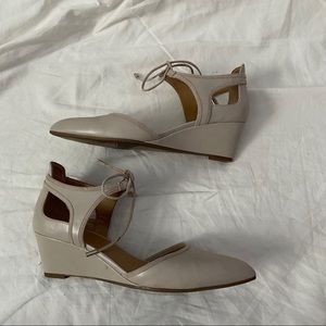 Franco Sarto Beige Wedge Tie Heels